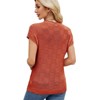 Women's Checkered Knit Round Neck Short Sleeve Top Lightweight and Stylish Summer Sweater T-Shirt - 3 of 4