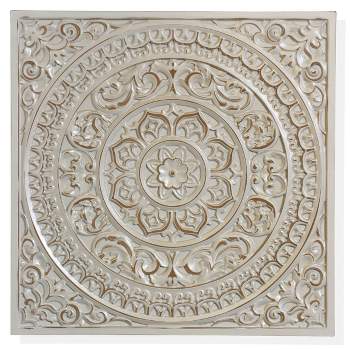 Lara Antique Wooden Wall Mandala Plaque Gray - StyleCraft