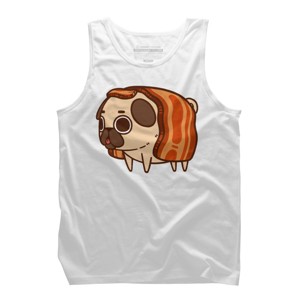 Men's Design By Humans Puglie Bacon Strip By Puglie Tank Top - 1 of 3