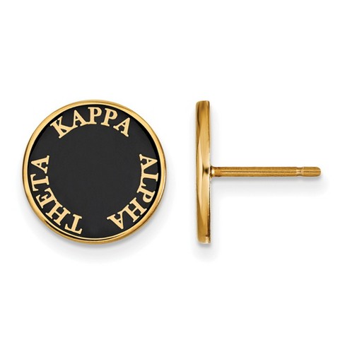 Black Bow Jewelry 14k Yellow Gold Plated Sterling Silver Kappa Alpha Theta Greek Life Stud Earring - image 1 of 3