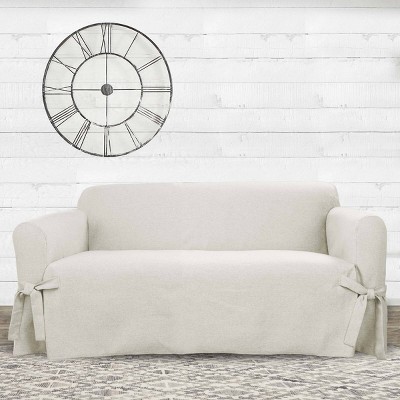 Farmhouse Basketweave Loveseat Slipcover - Sure Fit
