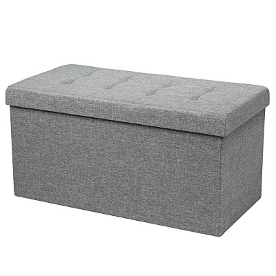 Tangkula 31.5'' Storage Ottoman Fabric Foldable Toy Chest with Removable Storage Bin