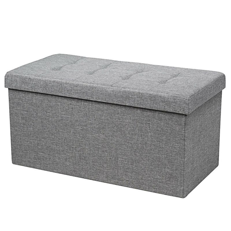 Tangkula 31.5'' Storage Ottoman Fabric Foldable Toy Chest with Removable Storage Bin, 1 of 7