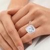 Pompeii3 Certified 10 Ct Emerald Cut Bezel Diamond Engagement Ring 14k or Pt Lab Created - 3 of 4