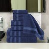 Zero Twist Cotton Ribbed Modern Geometric Border Assorted 8 Piece Bathroom Towel Set by Blue Nile Mills - 2 of 4