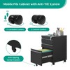 Munora - 3-Drawer Mobile File Cabinet with Lock - Under Desk Storage for Letter/Legal/A4 Files - Black - 4 of 4