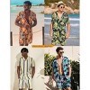 COOFANDY Men's Hawaiian Matching Set Summer Beach 2 Piece Outfits Flower Button Down Shirts - 4 of 4