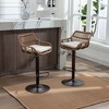 PAGED Height Adjustable Bar Stools Set of 2 Modern Rattan Swivel Counter Stools with Back and Footrest for Dining Room - 2 of 4