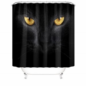 Black Cat Shower Curtains for Bathroom Waterproof Fabric Bath Curtain Durable Soft Stylish Bathroom Decor 72x72 Inch - 1 of 1