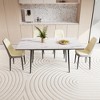 5-Piece Expandable Dining Set with Rectangular Table and 4 PU Armless Chairs - 4 of 4