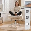 QingMoon Cross Legged Office Chair, Adjustable Desk Chair, Swivel Computer Chair, Faux Fur Vanity Chair with Tilt Backrest for Home Office - 2 of 4