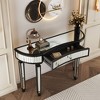 NicBex Half-Moon Shape Console Table with Mirrored Top, Entryway Table with Luted Glass & Knob Drawer, Side Table for Living Room, Entryway - 4 of 4