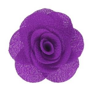 Unique Bargains Silk Alloy Camellia Flower Brooch Lapel Pin for Men Women Suit 2 x 1.3 inch 1 Pc - 1 of 4
