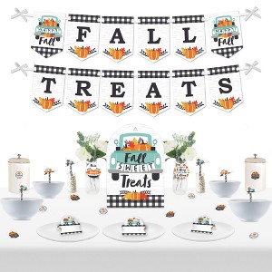 Big Dot of Happiness Happy Fall Truck - DIY Harvest Pumpkin Party Fall Treats Signs - Snack Bar Decorations Kit - 50 Pieces - 1 of 4