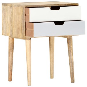 vidaXL Bedside Cabinet 18.5"x13.8"x23.2" Solid Mango Wood - 1 of 4