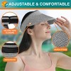 SUN CUBE Womens Straw Visor Hat, Wide Brim Straw Sun Hat Visor, Beach Cap Foldable Roll Up Travel Ponytail Golf Hat - 4 of 4
