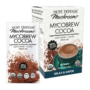 Host Defense MycoBrew Cocoa Drink Mix with Lion's Mane Mushroom - 1 of 4