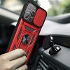 Reiko Kickstand Ring Holder with Slide Camera Cover TPU Magnetic Car Mount for Apple iPhone 13  Pro in Red - 2 of 4
