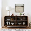 Vynxaria 60.5" Buffet Cabinet with Storage, Farmhouse Fluted Sideboard, Mid Century Modern TV Stand for Living Room Kitchen Room Entryway, Walnut - 2 of 4