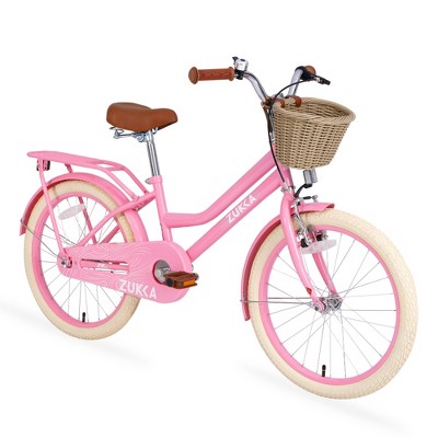 YONWAY 20 Inch Kids' Bicycles, Single Speed Bikes with Basket ＆ Adjustable Seat, Front V-Brake + Rear Coaster Brake for Kids Ages 8-12