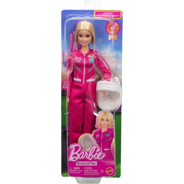Muñeca Barbie Carreras Astronauta y Accesorios, Muñeca de Moda con Traje Espacial Removible y Casco 6
