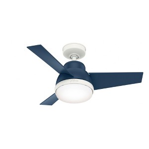 Hunter 36" Valda Lighted Ceiling Fan Indigo Blue Finish - Modern Design for Small Rooms with Integrated LED Light Kit - 1 of 1
