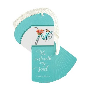 Dicksons He Restoreth My Soul Teal Blue 6 inch Paper Tussled Bookmark Pack of 12 - 1 of 4