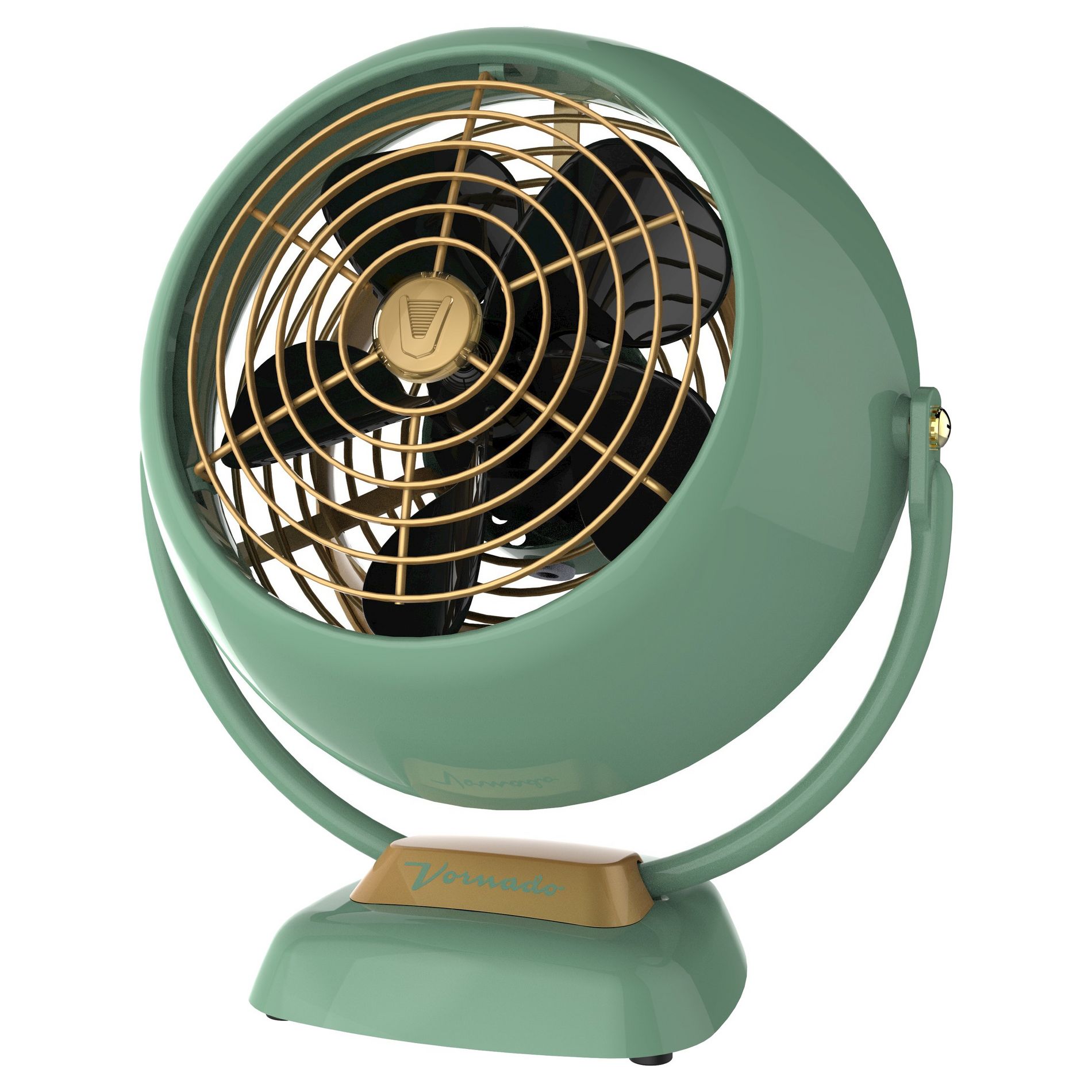 Vornado VFAN Jr. Vintage Air Circulator Fan Green: Electric Desk Fan, 2 Speeds, Portable, Metal, 6.2" Blade, 5-Year Warranty