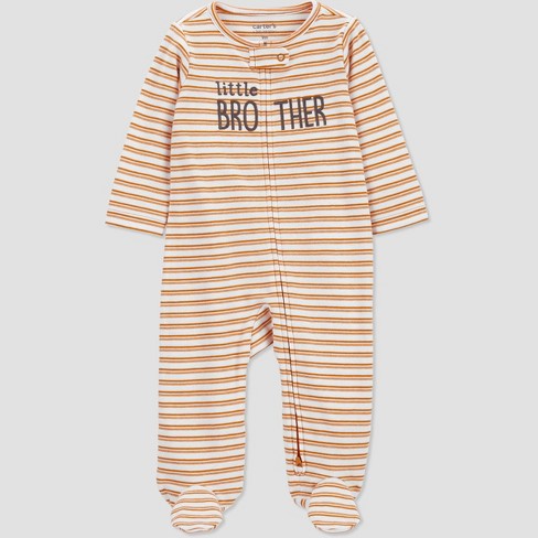 Carter's Just One You® Baby Girls' Little Brother Footed Pajama - Gold - image 1 of 3