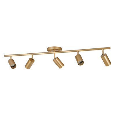 LLHZSY Modern 5-Head GU10 Ceiling Track Light Fixture Gold Linear Bullet Spot Light - 43 7/10"