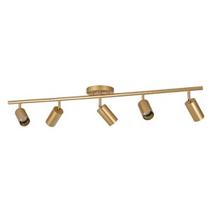 LLHZSY Modern 5-Head GU10 Ceiling Track Light Fixture Gold Linear Bullet Spot Light - 43 7/10" - 1 of 4