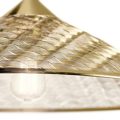 Rosalinde 21" Gold Art Deco-Inspired LED Metal Pendant Light