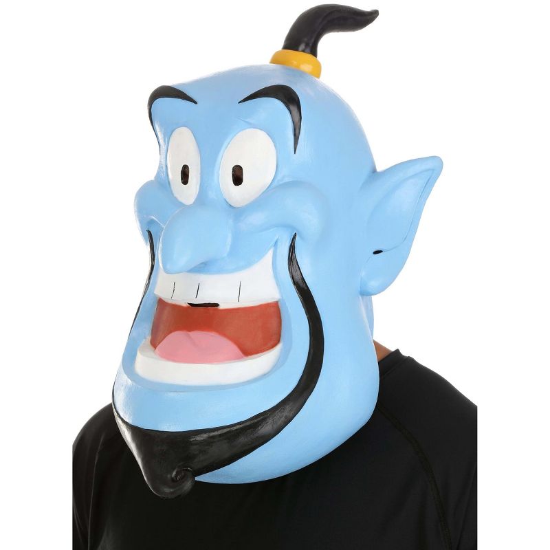 HalloweenCostumes.com   Men  Disney Aladdin Genie Costume Latex Mask for Adults and Kids, Black/White/Blue, 1 of 6