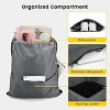Hachikiko Drawstring Backpack Water Resistant String Bag Sports Sackpack Gym Sack with Side Pocket for Men Women - 3 of 4