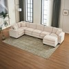 Modern U-Shaped 6-Seat Sectional Sofa with Ottoman & 3 Toss Pillows ¨C Modular Corduroy Couch for Living Room - 3 of 4