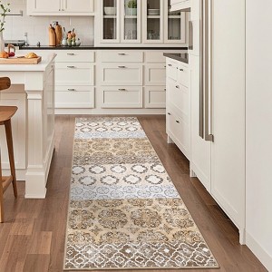 Vintage Floral Area Rug Boho Geometric Rugs for Living Room Bedroom Soft Throw Carpet - 1 of 4