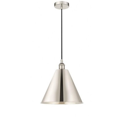 Edison Cone - 1 Light Cord Hung Mini Pendant In Industrial Style-14.75 Inches Tall and 12 Inches Wide