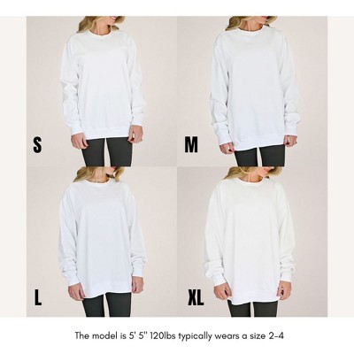 Simply Sage Market Coquette America Arched Lightweight Garment Dyed Sweatshirt - L - Ivory