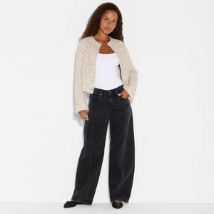 Women's Ribbed Crewneck Cardigan - Wild Fable™ - 1 of 3