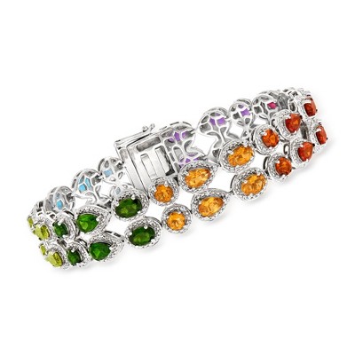 Ross-Simons 14.70-17.10 ct. t.w. Multi-Gemstone Bracelet in Sterling Silver