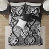 Sapphtopaz 6 Piece Full/Queen Comforter Set Bedding Set Damask Plant Print Pattern with Solid Color Back Reversible Cotton Quilt Set - 2 of 4