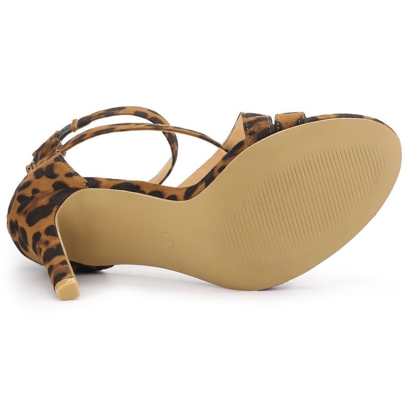 Allegra K Women's Zipper Ankle Strap Stiletto Sandals, 5 of 8
