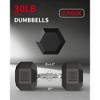 Garvee Rubber Encased Hex Dumbbell Set Contoured Handle for Muscle Toning, Strength Building & Full Body Workout - 3 of 4
