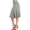 Coolmee Women's Ruched High Waist Knee Length Jersey A Line Stretchy Flared Casual Skirt - 3 of 4