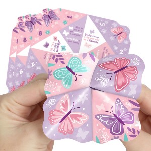 Big Dot of Happiness Beautiful Butterfly - Floral Baby Shower or Birthday Party Cootie Catcher Game - Jokes and Dares Fortune Tellers - Set of 12 - 1 of 4