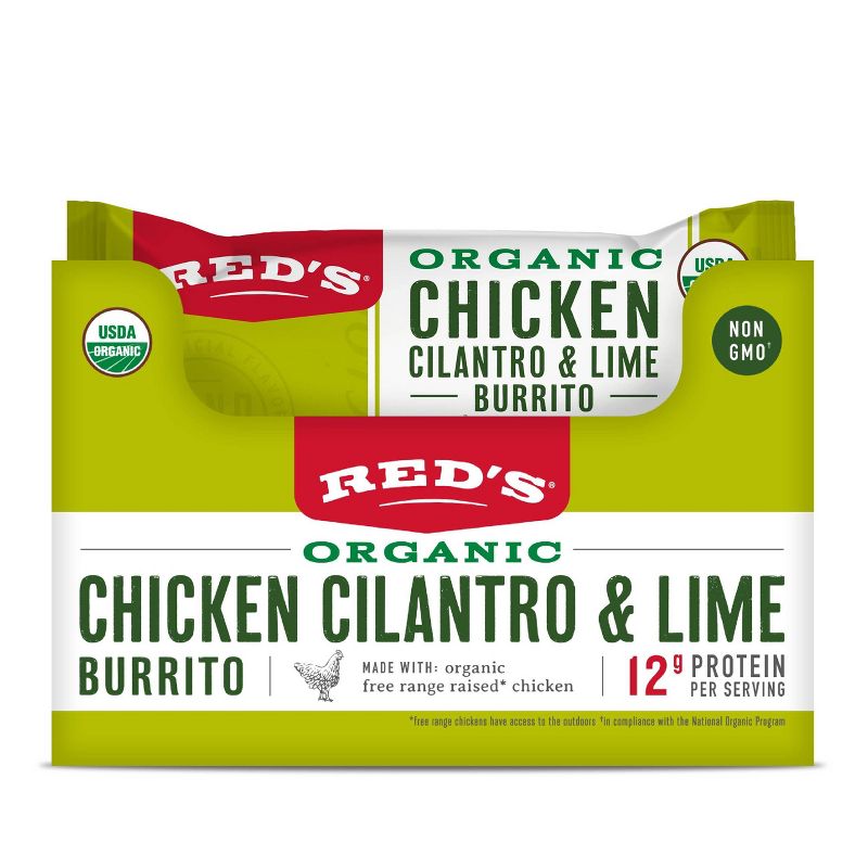Red&#39;s Organic Chicken, Cilantro &#38; Lime Frozen Burrito - 4.5oz, 4 of 6