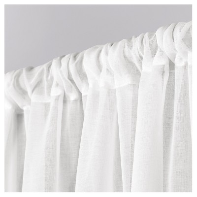Black Pearl Sheer Rod Pocket Window Curtain Panels with Tassels