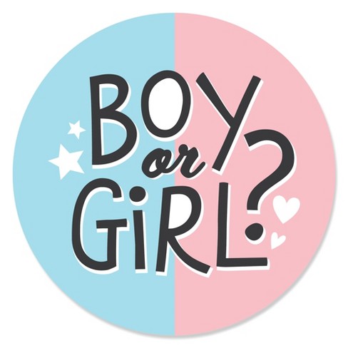 Big Dot Of Happiness Baby Gender Reveal - Team Boy Or Girl Party Circle  Sticker Labels - 24 Count : Target