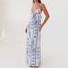 Mocamel Women's Summer Long Dress Sleeveless Spaghetti Strap Tie-Up Front Loose Dress Back Cutout Dress - 4 of 4
