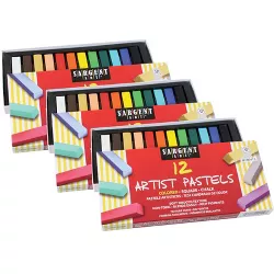 Sargent Art Artist Square Chalk Pastels, 12 Colors Per Box, 3 Boxes